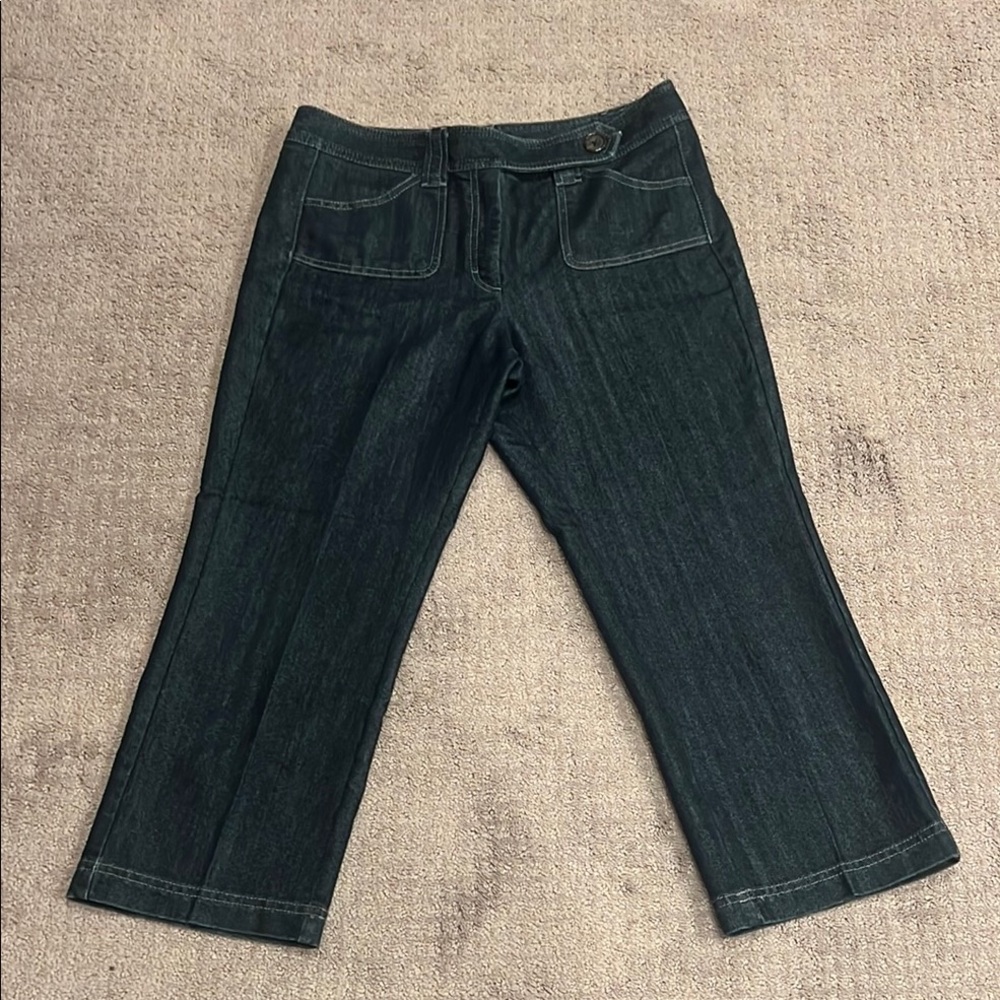 Ann Taylor petite cropped Women's Dark Blue Jeans 22 inch inseam
